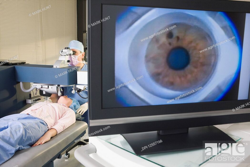 Stock Photo: Eye screening of a patient.