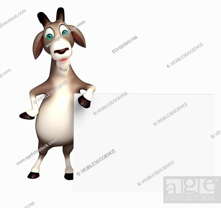 3d rendered illustration of Goat cartoon character with white board, Stock  Photo, Picture And Low Budget Royalty Free Image. Pic. ESY-033941740 |  agefotostock
