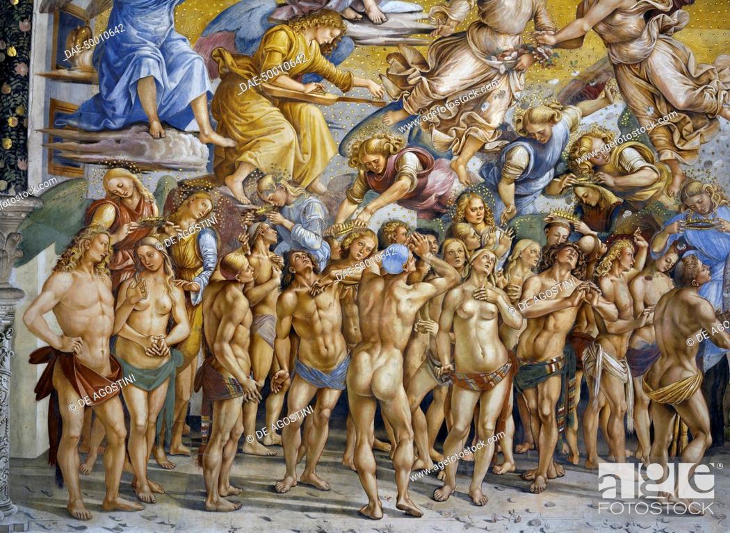 The blessed in Paradise, from the Last Judgment fresco cycle, 1499-1504,  Foto de Stock, Imagen Derechos Protegidos Pic. DAE-50010642 | agefotostock