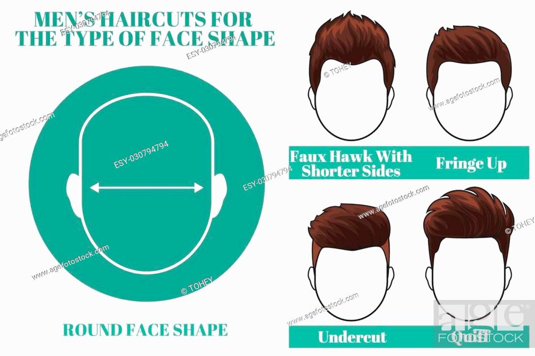 Different types of haircuts for round face shape os man, Stock Vector,  Vector And Low Budget Royalty Free Image. Pic. ESY-030794794 | agefotostock