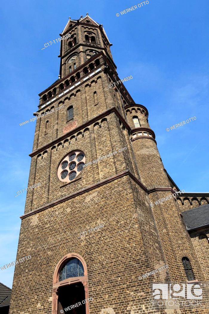 Stock Photo: Germany, Bergisch Gladbach, Bergisches Land, North Rhine-Westphalia, Bergisch Gladbach-Bensberg, parish church Saint Nicolaus, catholic church.