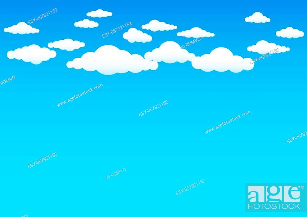 Cartoon cloud.. Group of clouds on blue sky background. Nature backdrop,  Stock Vector, Vector And Low Budget Royalty Free Image. Pic. ESY-057321152  | agefotostock