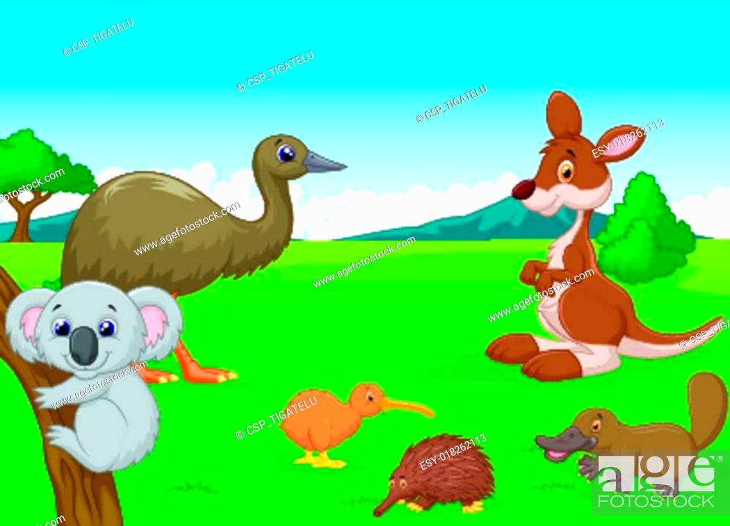 Cartoon Animals in Australian Outba, Stock Vector, Vector And Low Budget  Royalty Free Image. Pic. ESY-018262113 | agefotostock