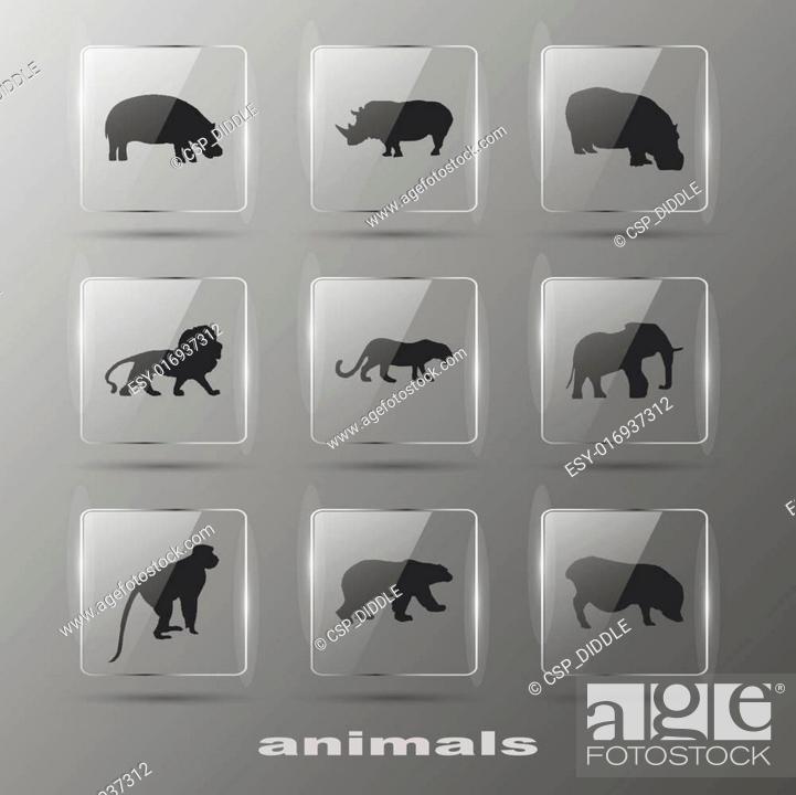 Vector: Creative Elements - Animal. Icons set. Eps10.