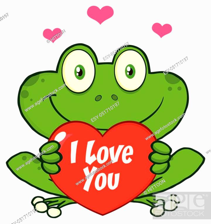 Cute Frog Cartoon Mascot Character Holding A Valentine Love Heart, Stock  Vector, Vector And Low Budget Royalty Free Image. Pic. ESY-051710197 |  agefotostock