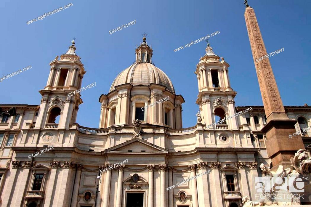 Stock Photo: Saint Agnese in Agone in Piazza Navona, Rome, Italy.
