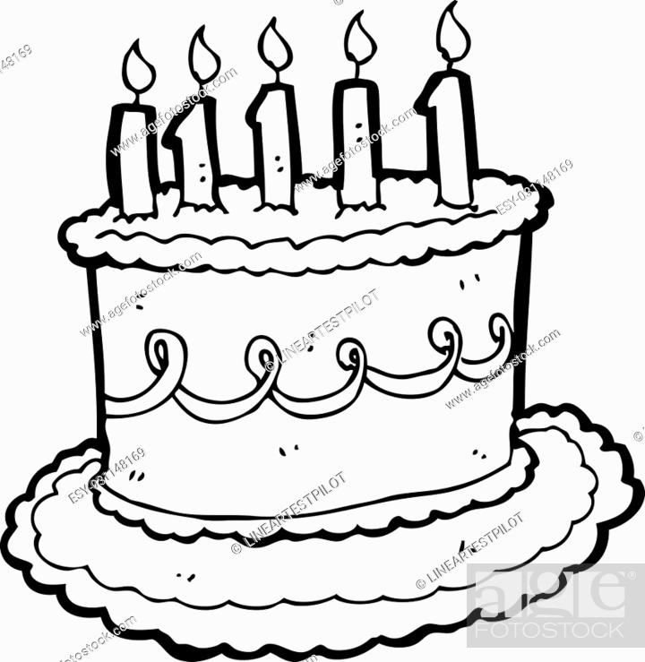 cartoon birthday cake, Stock Vector, Vector And Low Budget Royalty Free  Image. Pic. ESY-031148169 | agefotostock