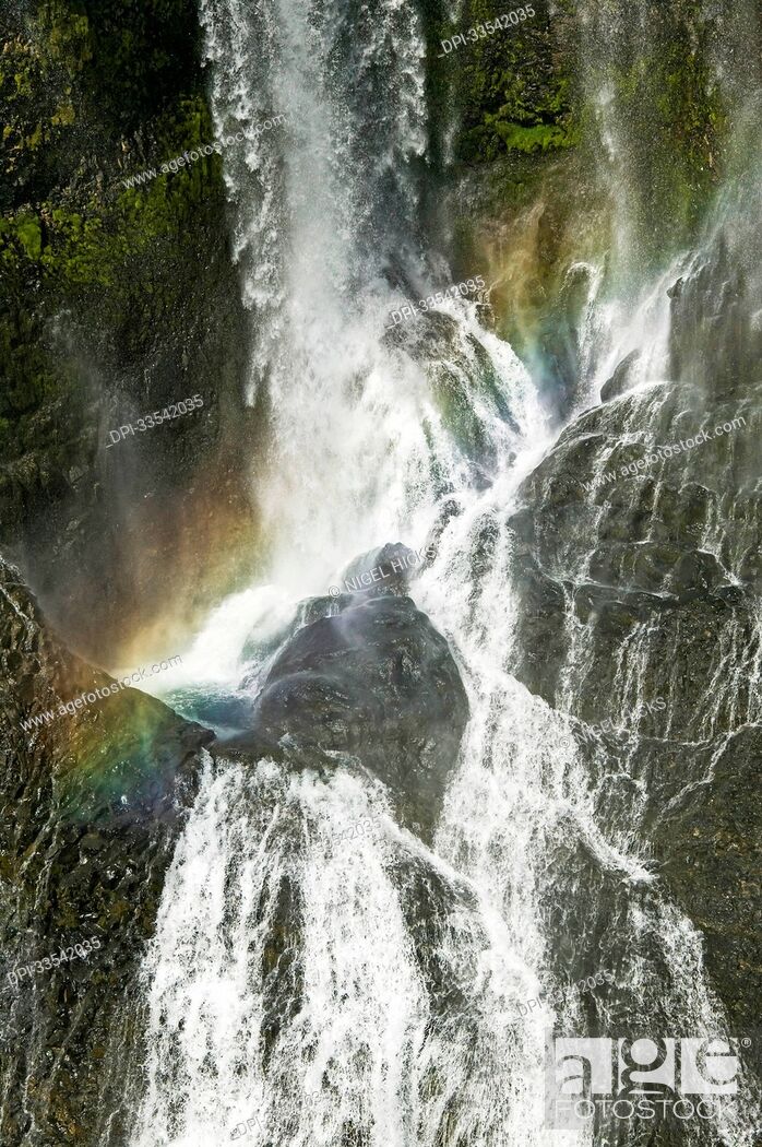 Stock Photo: Fagrifoss waterfall, along the road towards Lakagigar; Iceland.