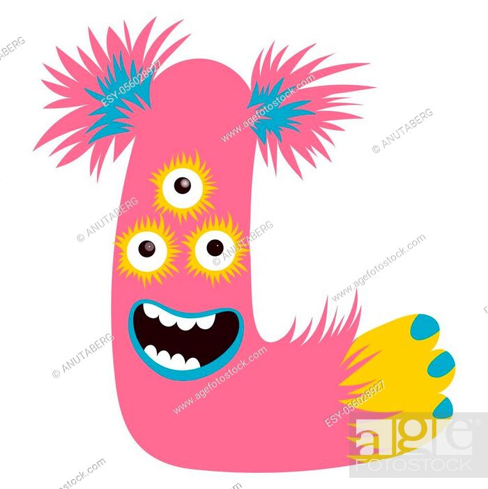 Cartoon capital letter L from monster alphabet. Childlike crazy ABC vector  illustration, Stock Vector, Vector And Low Budget Royalty Free Image. Pic.  ESY-056028927 | agefotostock