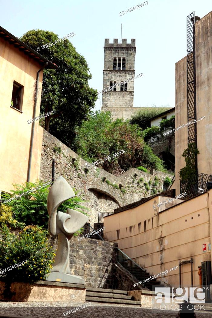 Stock Photo: Barga a medieval hilltop town in Tuscany.Italy.