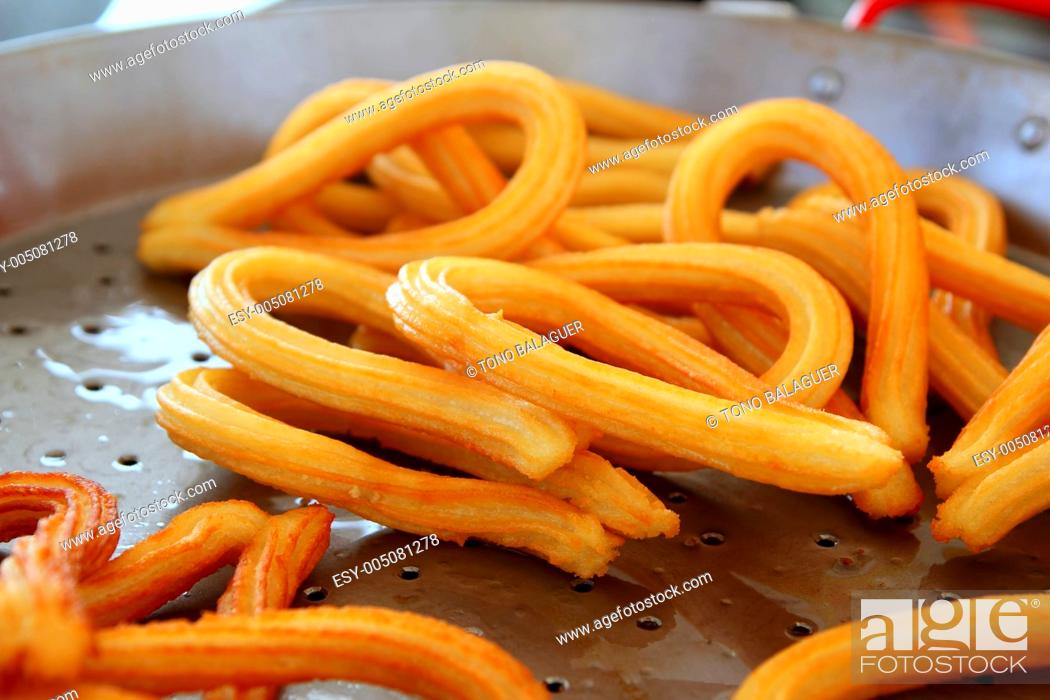 Stock Photo: churros fried with oil unhealthy food.