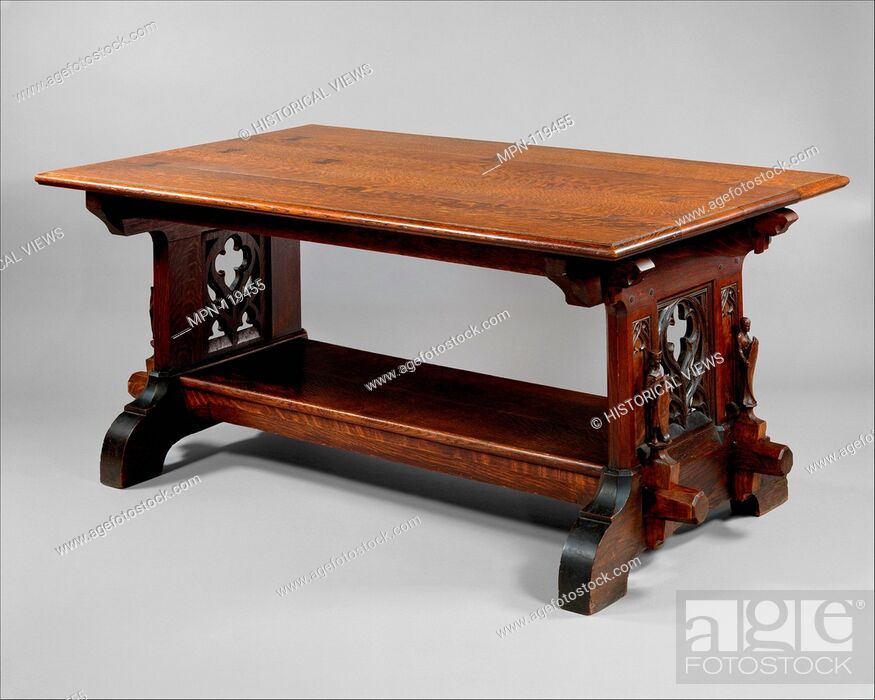 Stock Photo: Library Table. Maker: William Lightfoot Price (1861-1916); Date: 1904; Geography: Made in Delaware, Rose Valley, Pennsylvania.