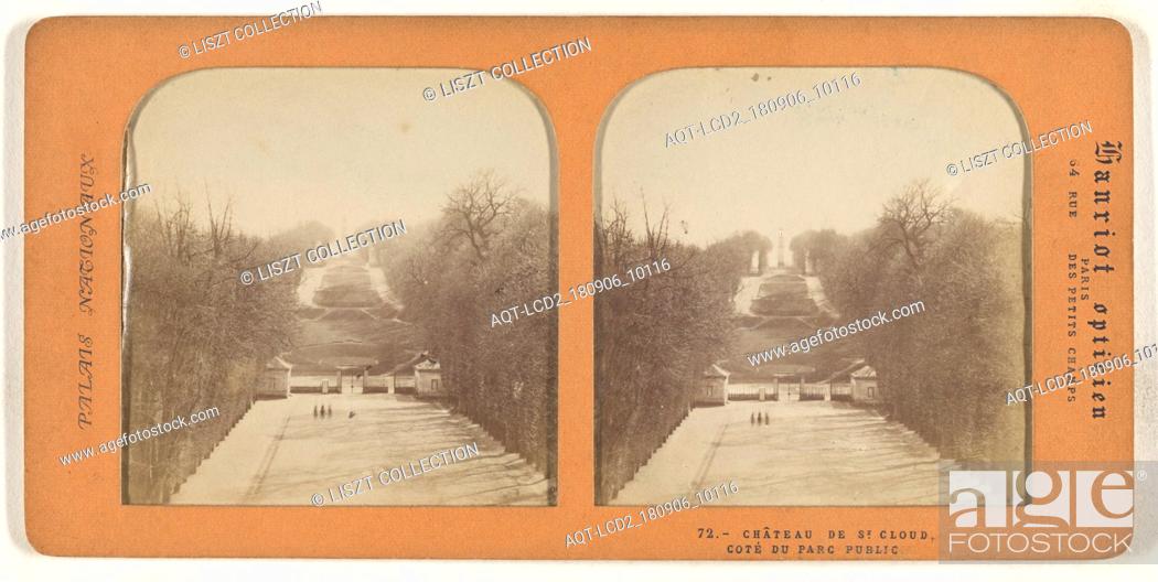 Stock Photo: Le Chateau de St. Cloud, Cote du Parc Public; A. Hanriot (French, active 1880s); 1860s; Hand-colored Albumen silver print.