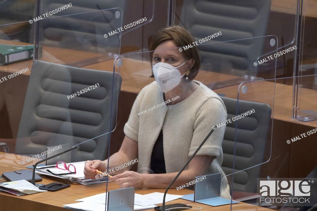 Stock Photo: Yvonne GEBAUER, FDP, Minister for Schools and Education of the State of North Rhine-Westphalia, election of a President of the Constitutional Court for the.
