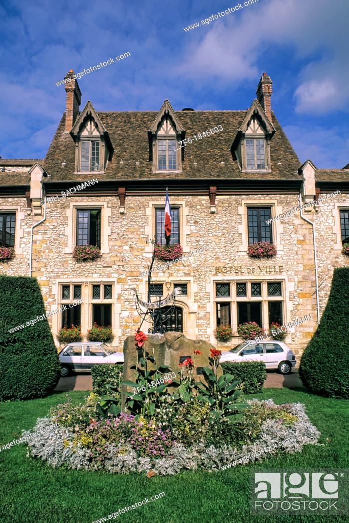 Stock Photo: Hotel De Ville in Muret Sur Loing Provence France.