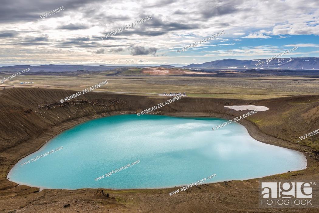 Stock Photo: Lake inside Viti - Hell crater of Krafla caldera in Iceland.