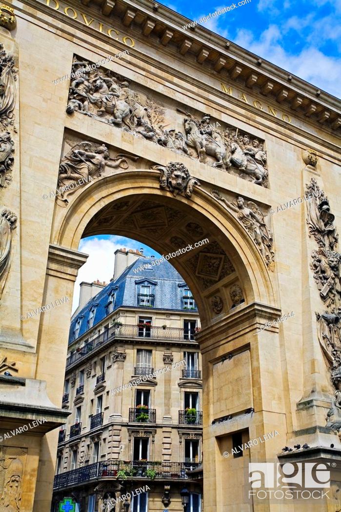 Stock Photo: Arc de Triomphe de la Saint Denis, Paris. France.