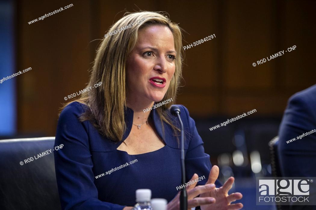 Stock Photo: Jocelyn Benson, Secretary of State, Michigan, appears before a Senate Committee on the Judiciary hearing to examine protecting our democracy's frontline workers.