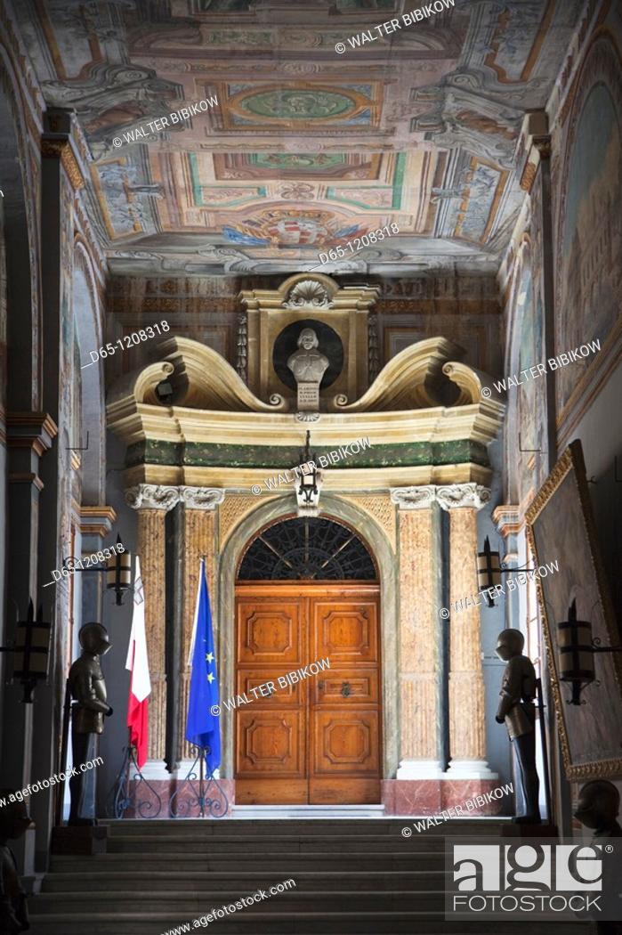 Stock Photo: Malta, Valletta, Grand Master's Palace, interior detail.