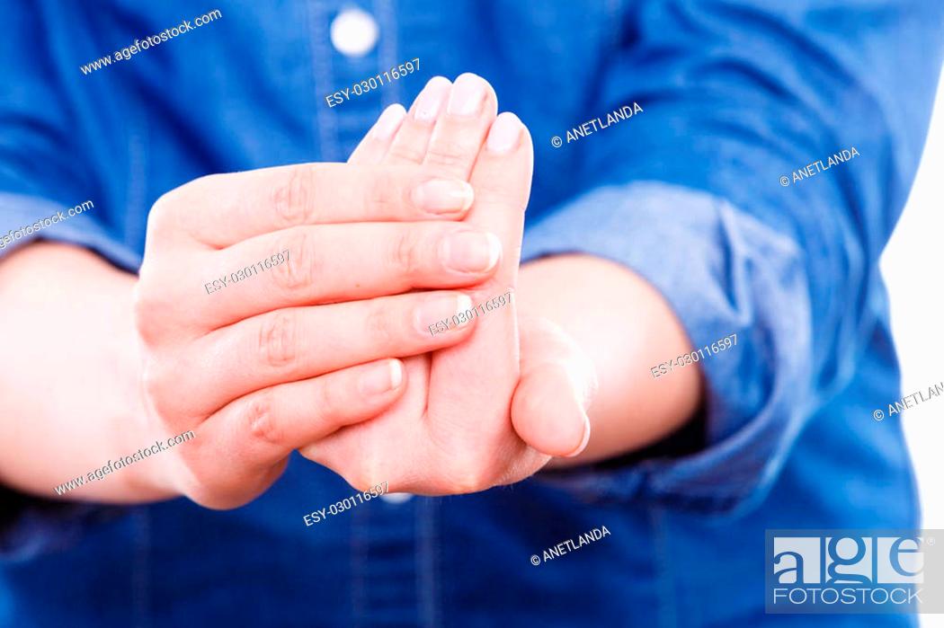 Manicure and hygiene concept. Part body casual woman presents hands  fingers, Stock Photo, Picture And Low Budget Royalty Free Image. Pic.  ESY-030116597 | agefotostock