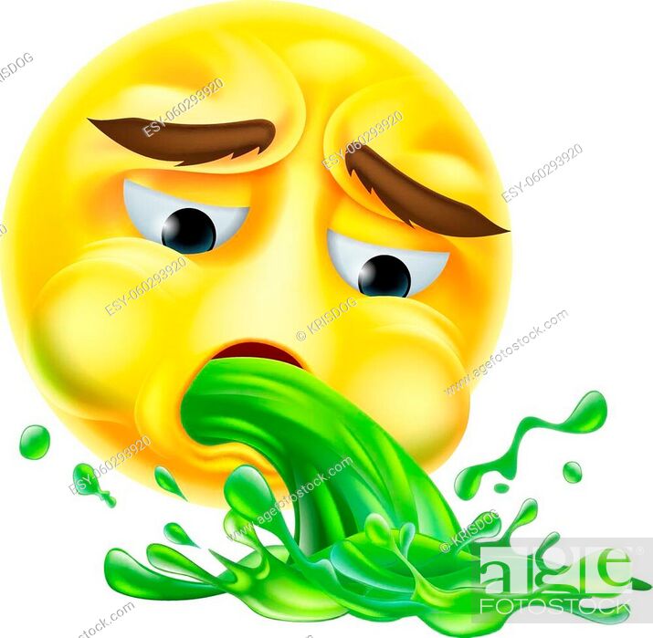 A puking vomiting sick emoticon cartoon face icon, Stock Vector, Vector And  Low Budget Royalty Free Image. Pic. ESY-060293920 | agefotostock