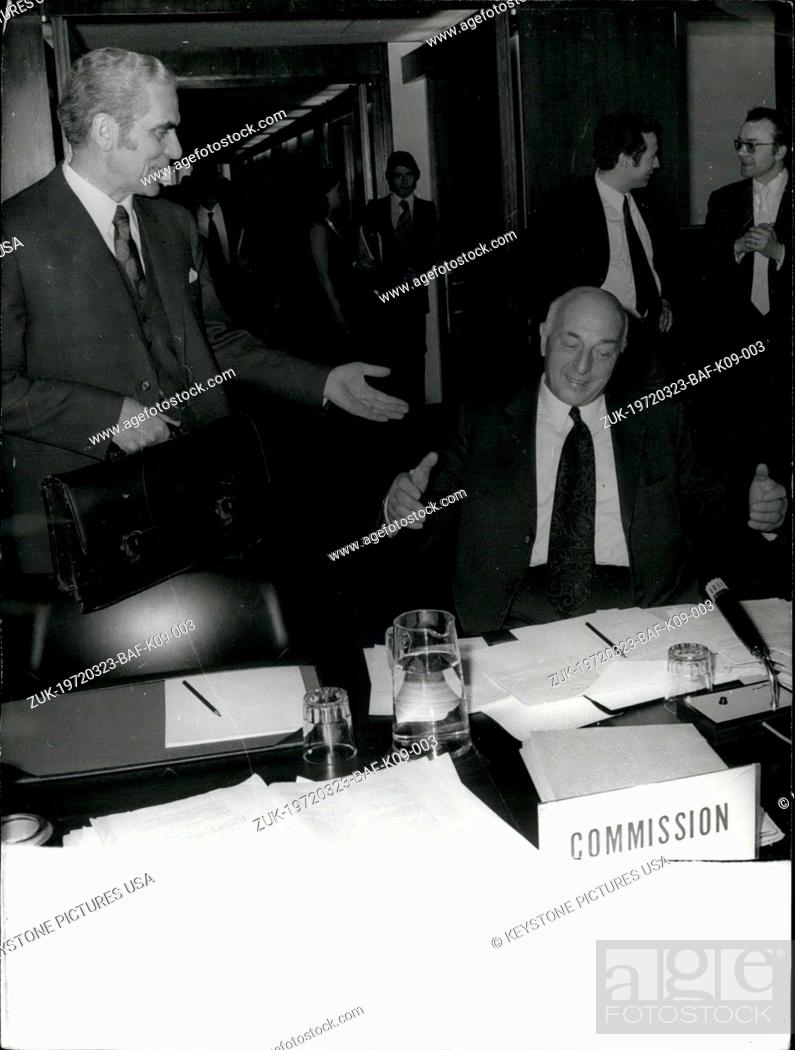Stock Photo: Mar. 23, 1972 - A compromise between Paris and Bonn was reached in Brussels last night regarding the differences that separate Germany's Minister of Agriculture.