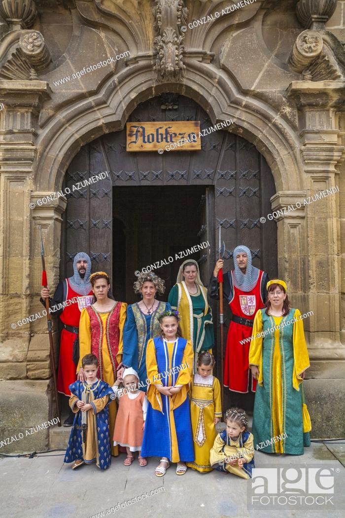 Stock Photo: Town hall. Historical reenactment of the life of a Castilian town in the 14th century. Medieval Festival. Briones. La Rioja. Spain.