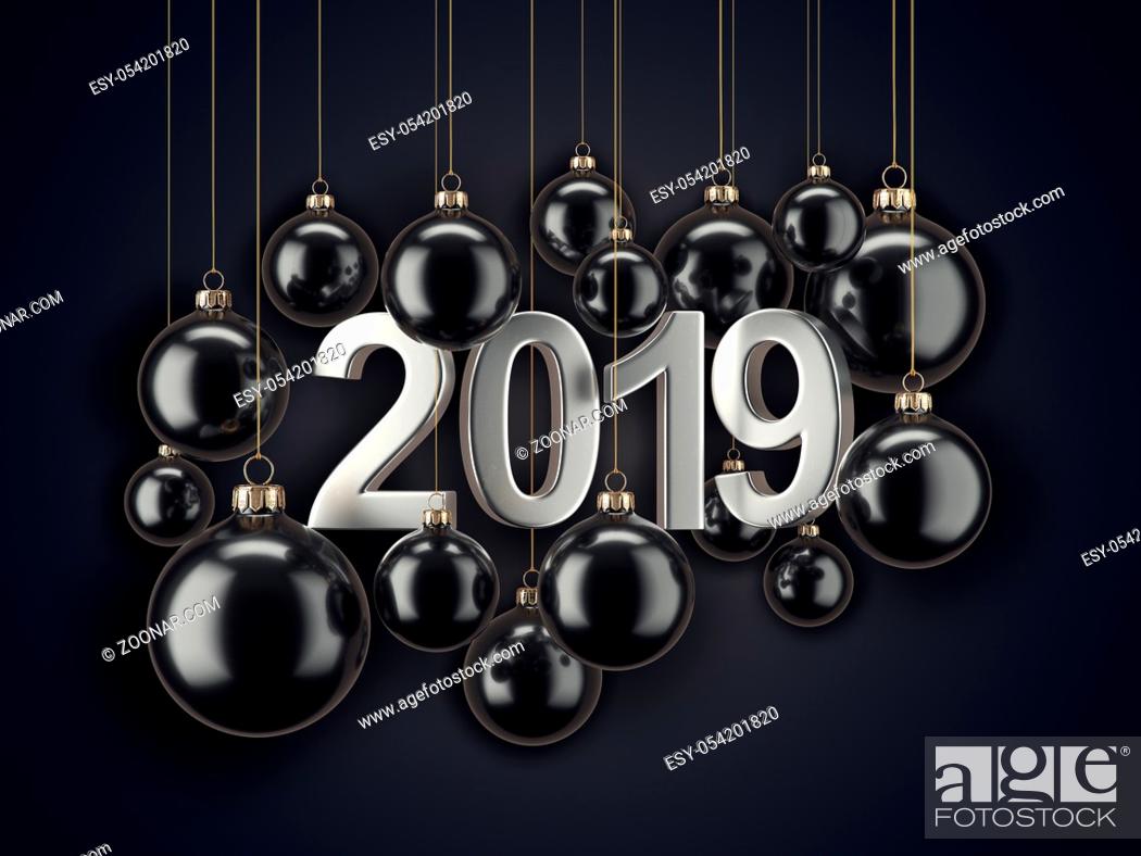 Imagen: 3D Rendering the New Year's card with the inscription 2019.