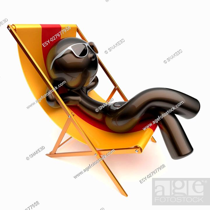 Man chilling stylized relaxing carefree beach deck chair sunglasses summer  outdoor comfort cartoon..., Stock Photo, Picture And Low Budget Royalty  Free Image. Pic. ESY-027977958 | agefotostock