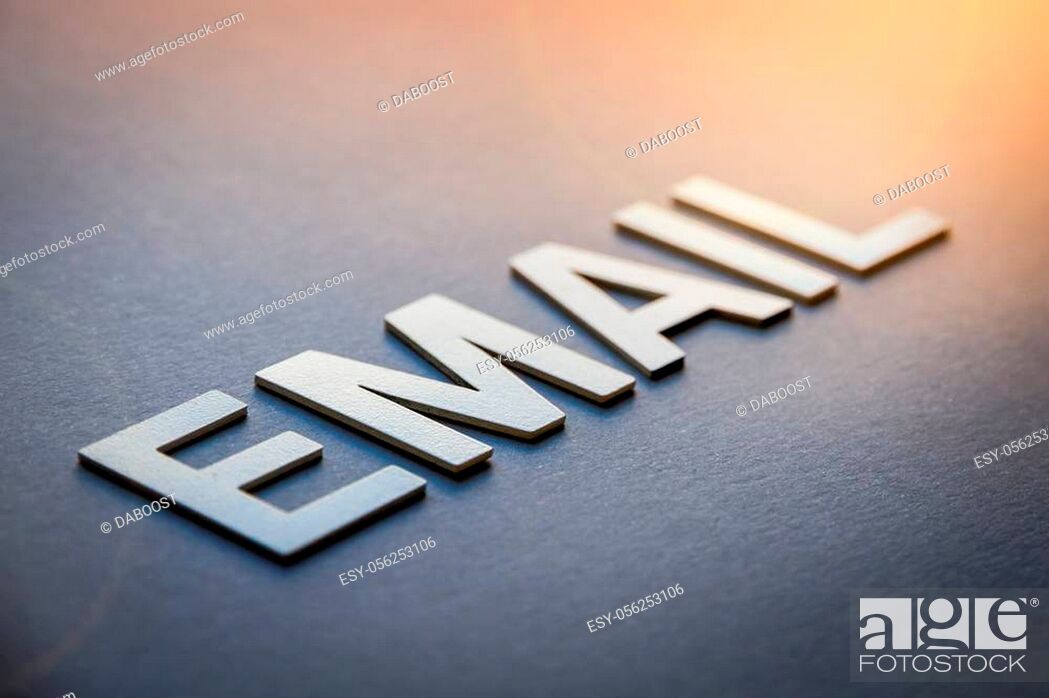 Stock Photo: Word email written with white solid letters on a board.