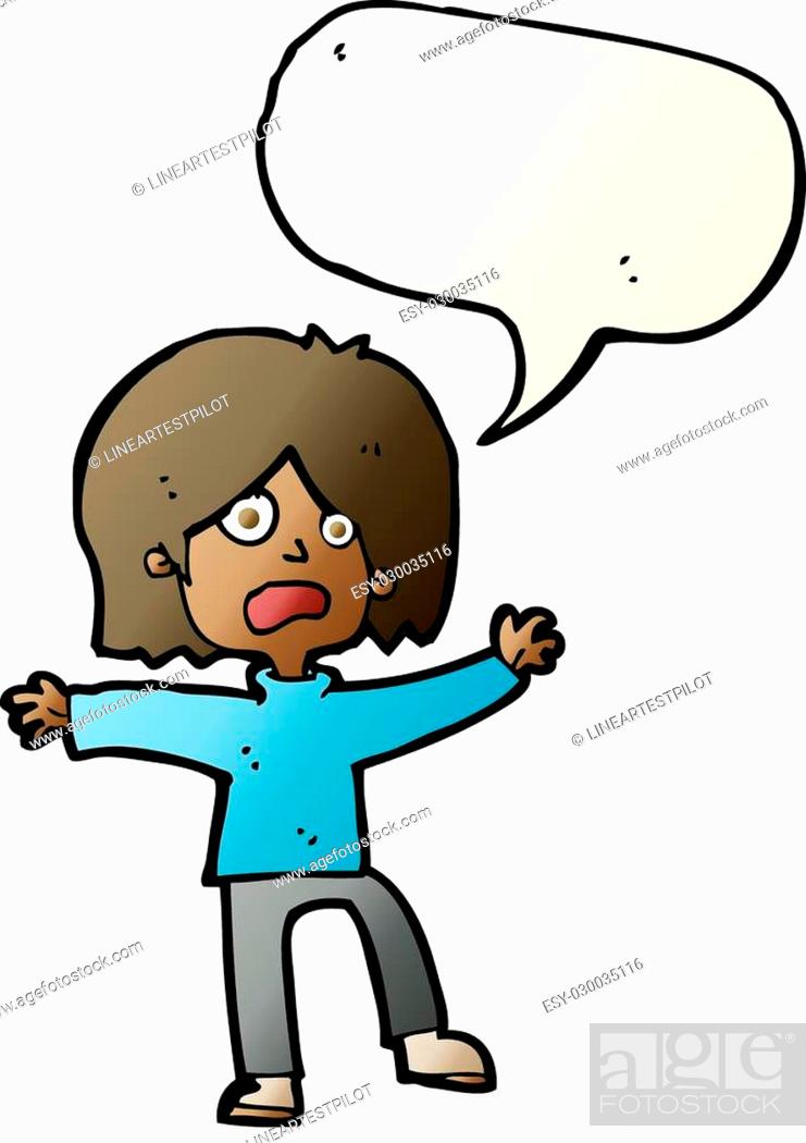 cartoon scared person with speech bubble, Stock Vector, Vector And Low  Budget Royalty Free Image. Pic. ESY-030035116 | agefotostock