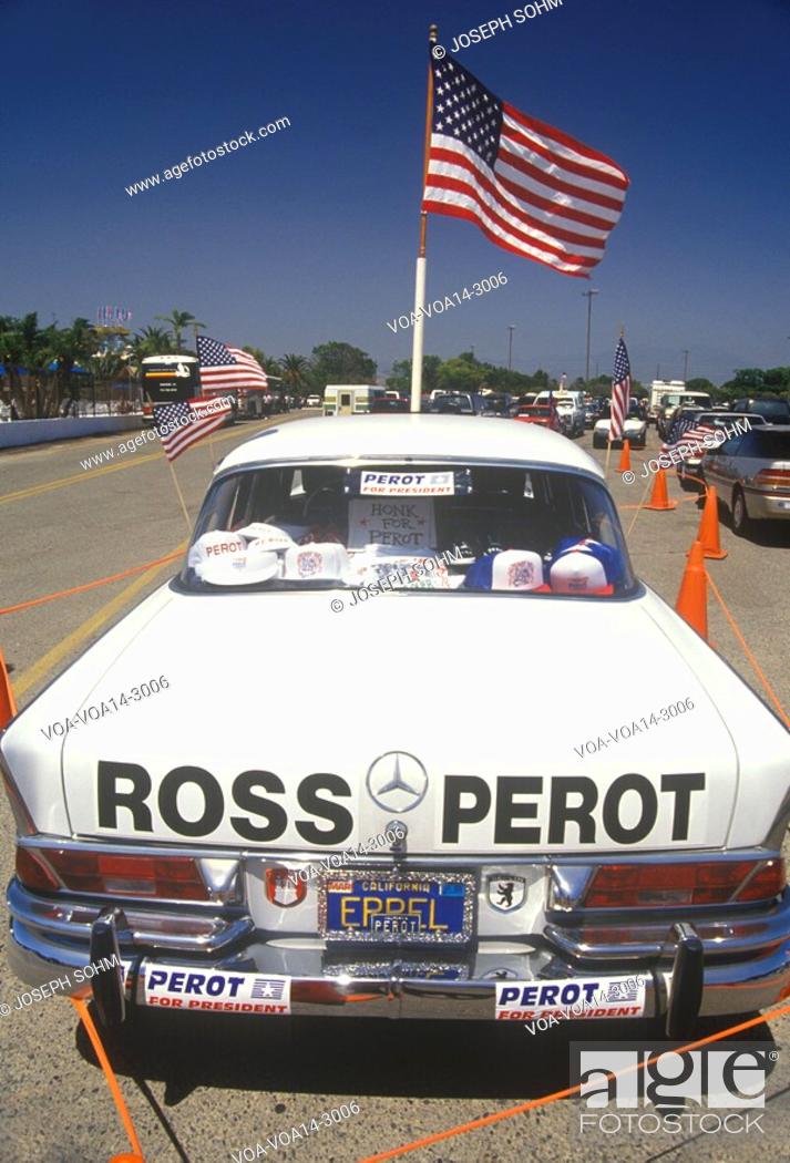 A Mercedes Benz Automobile Emblazoned With Lettering And Bumper Stickers Supporting Ross Perot For Stock Photo Picture And Rights Managed Image Pic Voa Voa14 3006 Agefotostock