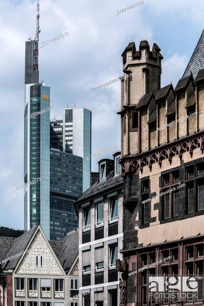 Stock Photo: Türme von alten und neuen Bauten in Frankfurt am Main, Hessen.