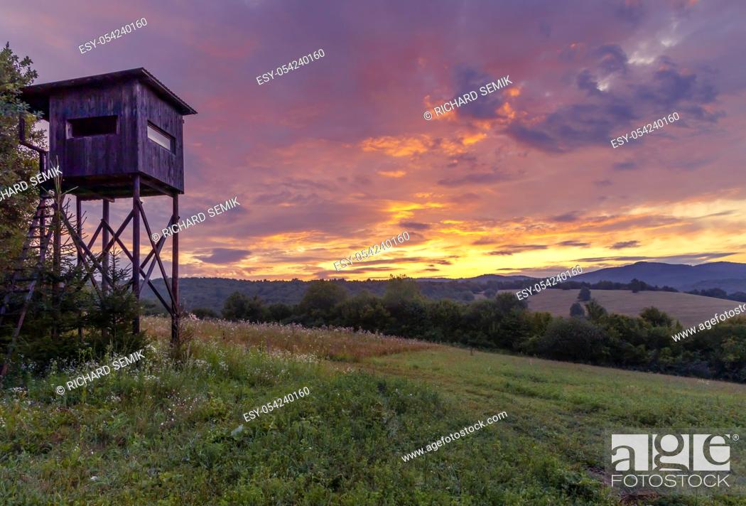 Stock Photo: Sunrise in National park Poloniny, Carpathians, Slovakia.