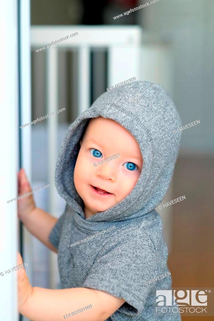 Baby boy with blue eyes learning to walk, Stock Photo, Picture And Low  Budget Royalty Free Image. Pic. ESY-053501909 | agefotostock