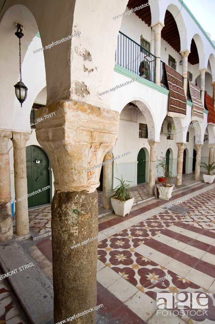Stock Photo: Riad, historic city palace in the historic center of Tripolis, Tripoli, Libya.