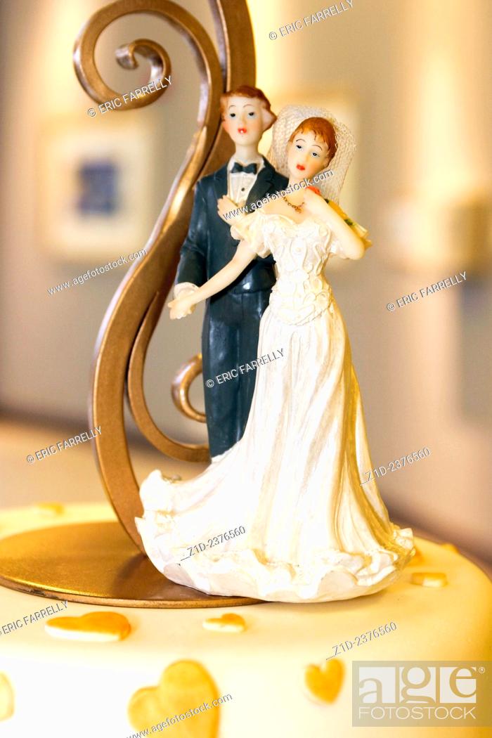 Stock Photo: wedding cake figurines.