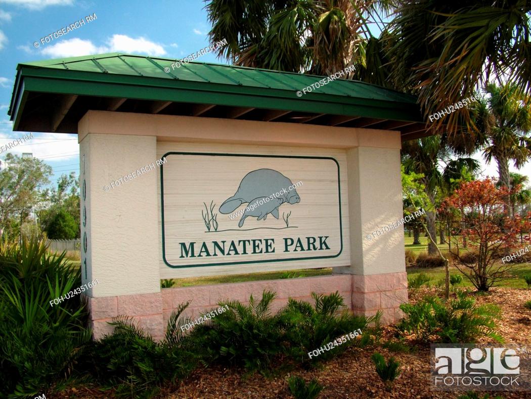 Fort Myers, FL, Florida, Lee County Manatee Park, entrance sign, Stock  Photo, Picture And Rights Managed Image. Pic. FOH-U24351661 | agefotostock