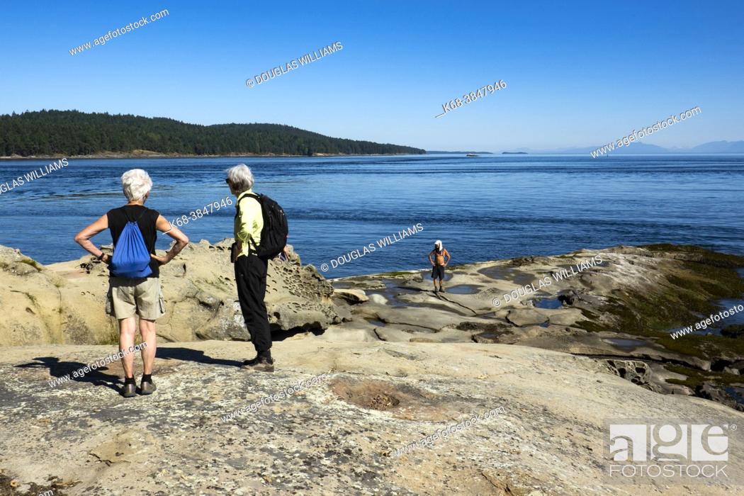 Stock Photo: Walking on Galiano Island, Gulf Islands, British Columbia, Canada.