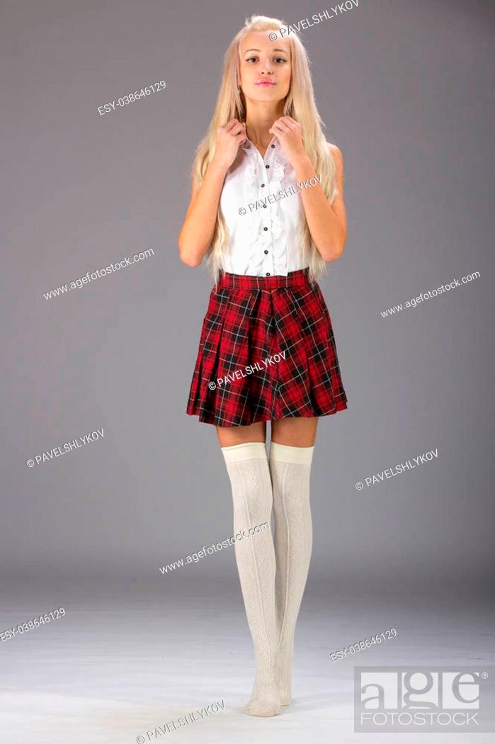 Cute Blonde Teen Girl Uniform