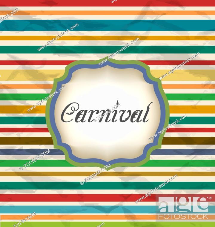 Stock Photo: Illustration old colorful card with advertising header for carnival - vector.