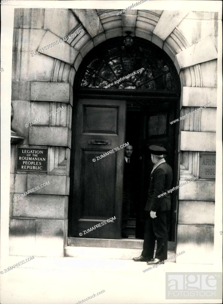 Photo de stock: May 05, 1957 - RUMANIAN DIPLOMAT EXPELLED. MESSENGER AT THE LEGATION: Britain today expelled MR. EUGEN PERIANU - an attache on the staff of the Rumanian.