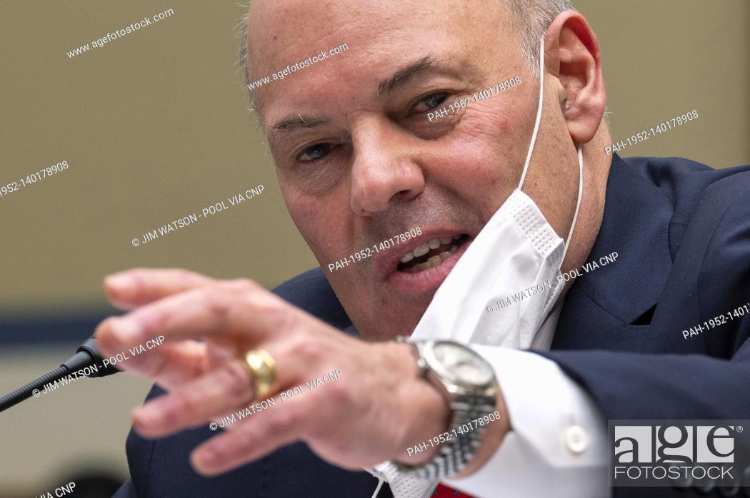 Stock Photo: United States Postal Service Postmaster General Louis DeJoy speaks during a House Oversight and Reform Committee hearing on “Legislative Proposals to Put the.