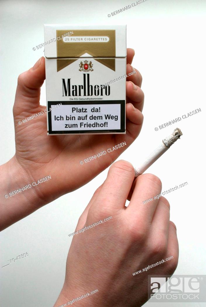 Cigarette packet with the slogan - Platz da! Ich bin auf dem Weg zum  Friedhof, Stock Photo, Picture And Rights Managed Image. Pic. VIG-47506 |  agefotostock