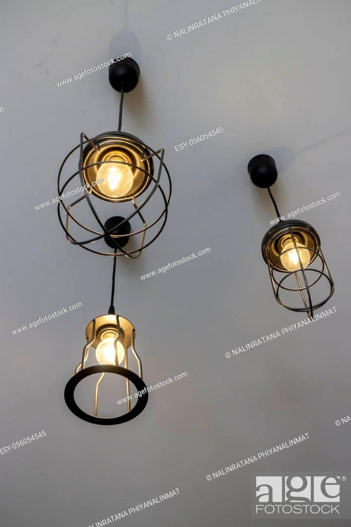 Stock Photo: Lighting decoration with vintage ceiling lights, stock photo.