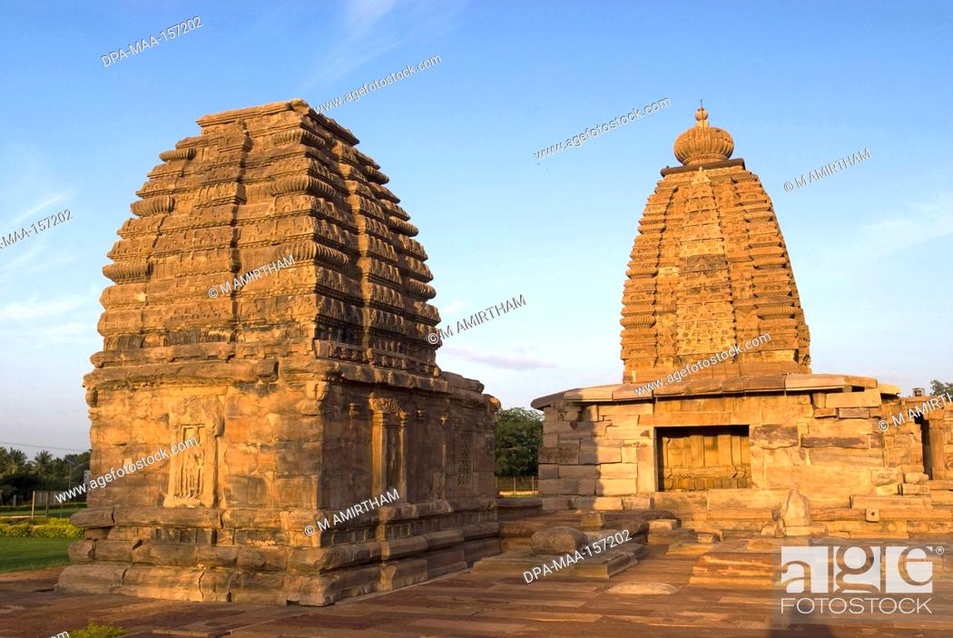 Stock Photo: UNESCO World Heritage Site Galaganatha temple 750 A.D. in Pattadakal ; Karnataka ; India.