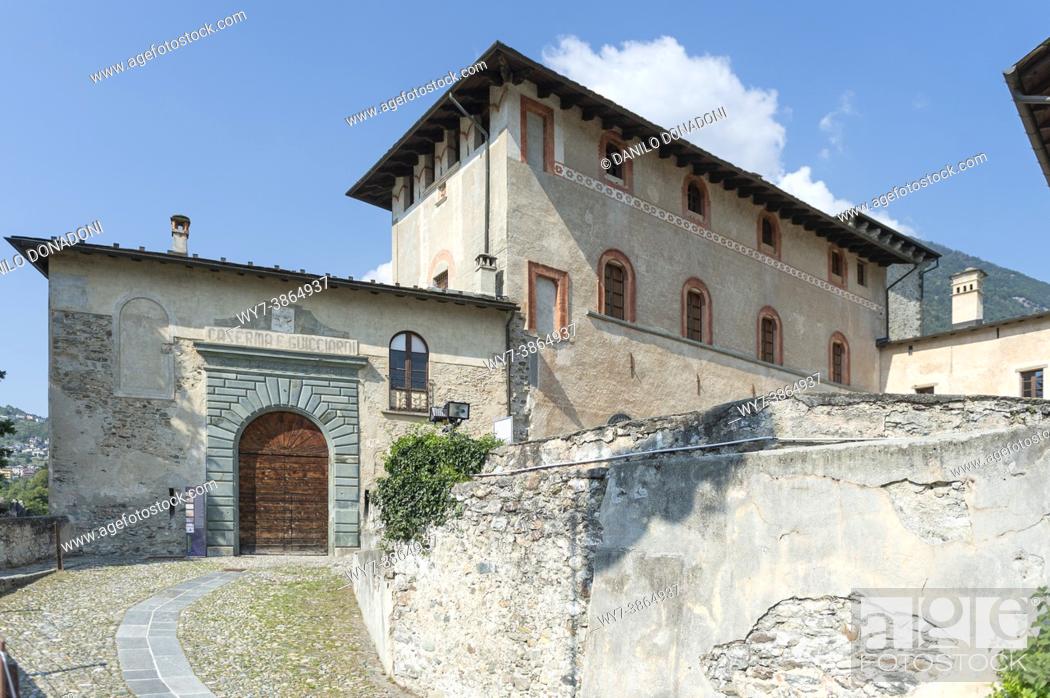 Stock Photo: masegra castle, museum of the mountain history, cast, sondrio, italy.