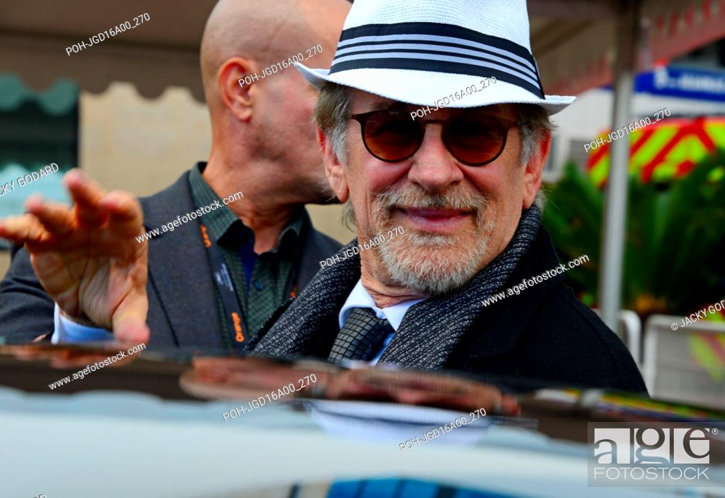 Stock Photo: Steven Spielberg arriving in Cannes for his film ""The BFG"" 69th Cannes Film Festival May 14, 2016.