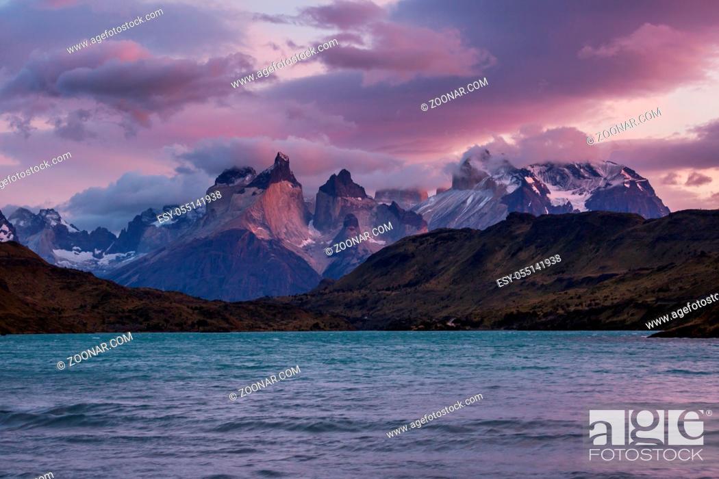 Stock Photo: Beautiful mountain landscapes in Torres Del Paine National Park, Chile.