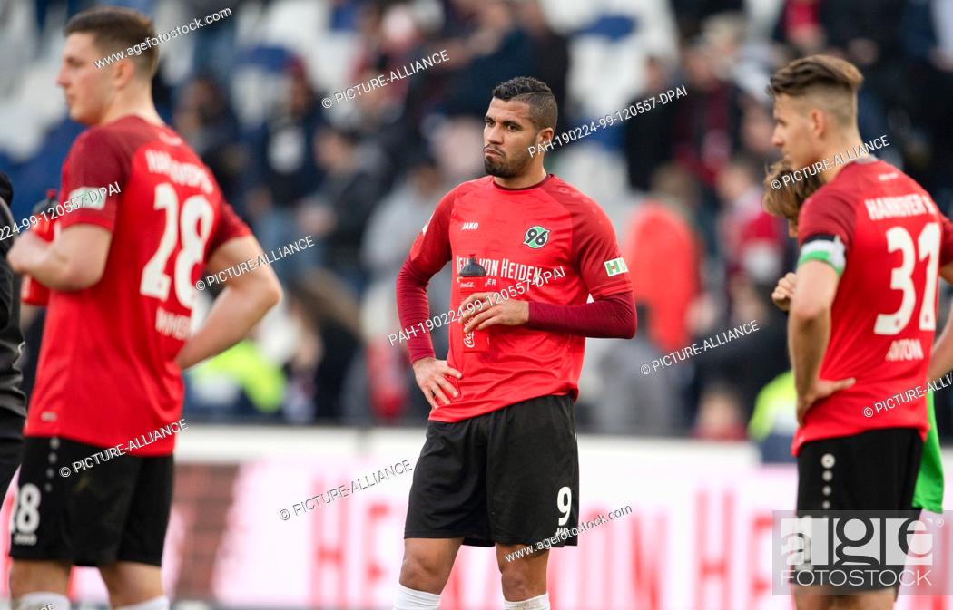 Stock Photo: 24 February 2019, Lower Saxony, Hannover: Soccer: Bundesliga, Hannover 96 - Eintracht Frankfurt, 23rd matchday in the HDI-Arena.